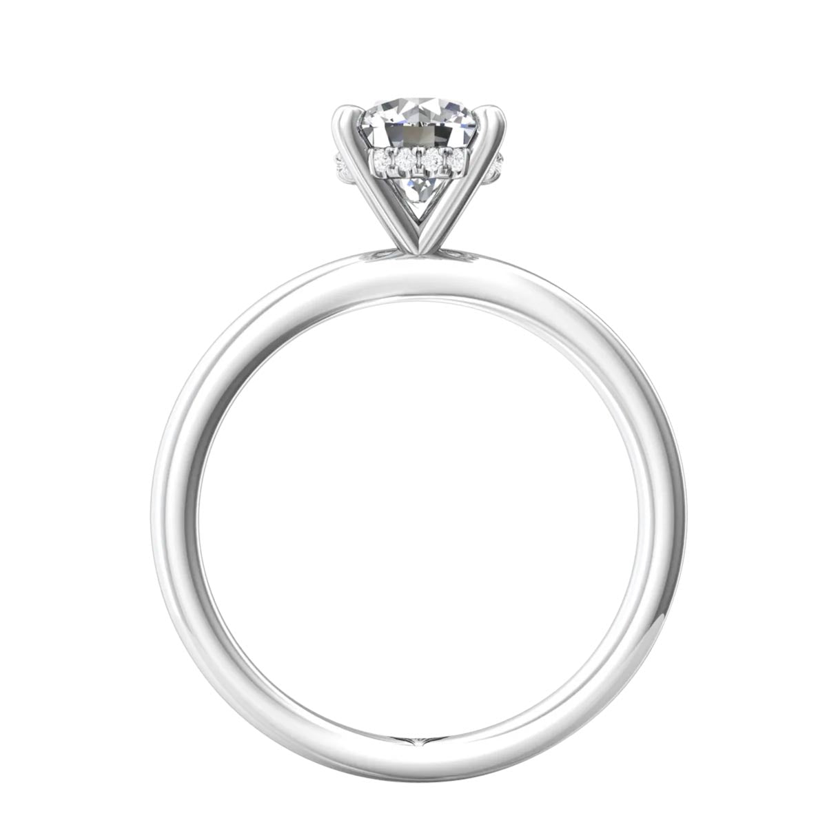 Martin Flyer Hidden Halo Diamond Engagement Ring Setting in Platinum (1/20ct tw)
