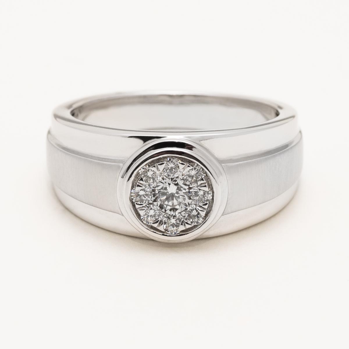 Mens Diamond Fashion Ring in 10kt White Gold (1/2ct tw)