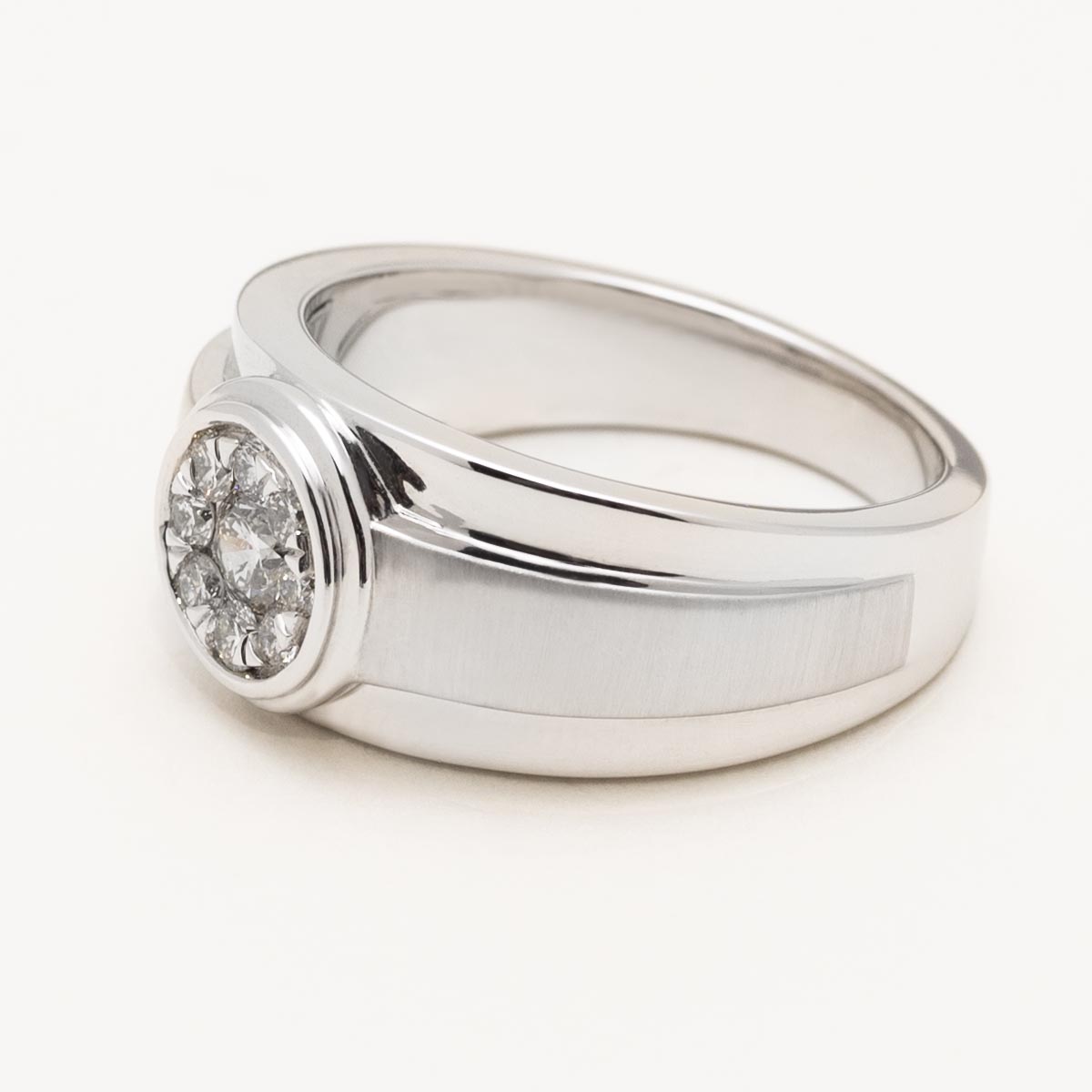 Mens Diamond Fashion Ring in 10kt White Gold (1/2ct tw)