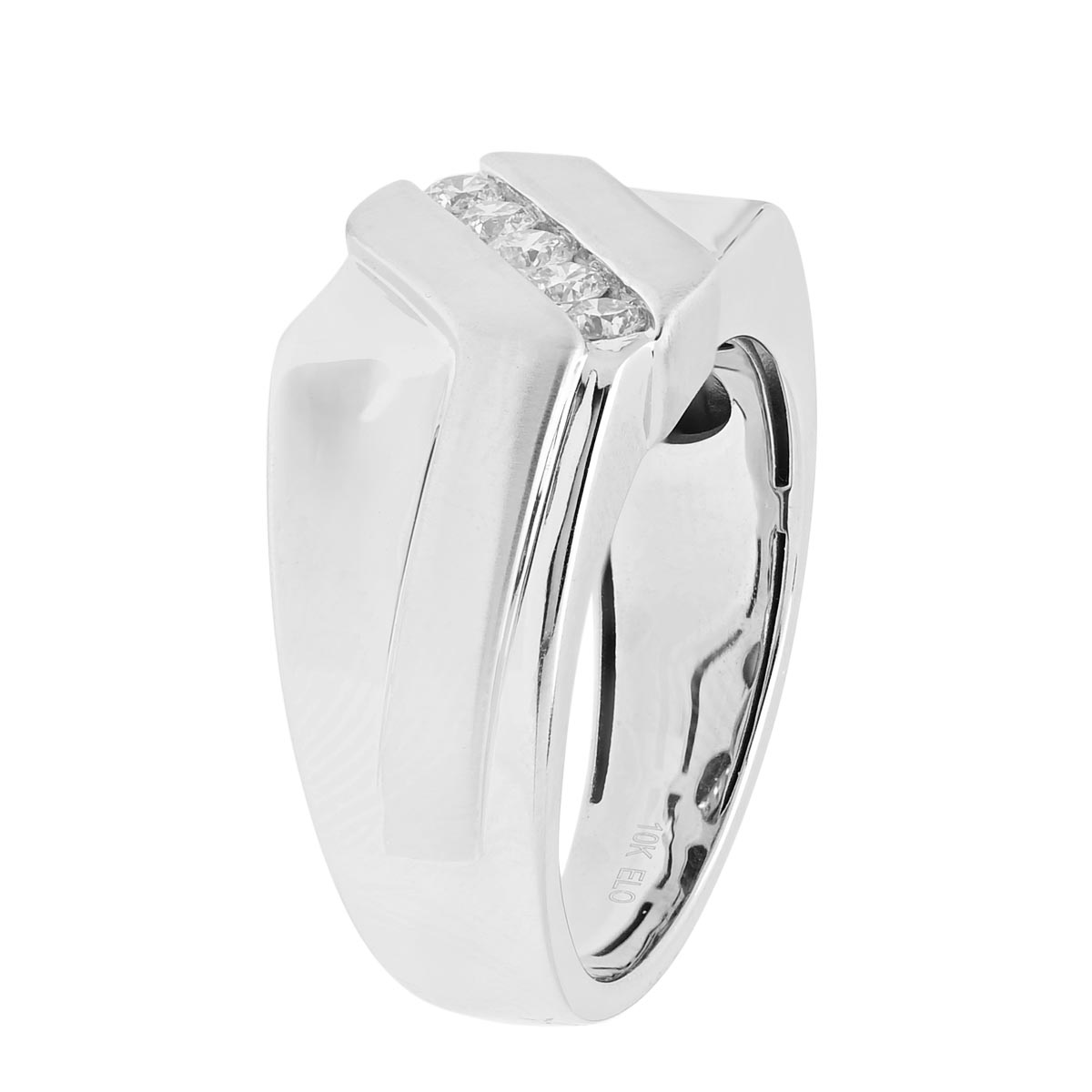 Mens Diamond Channel Band in 10kt White Gold (1/3ct tw)