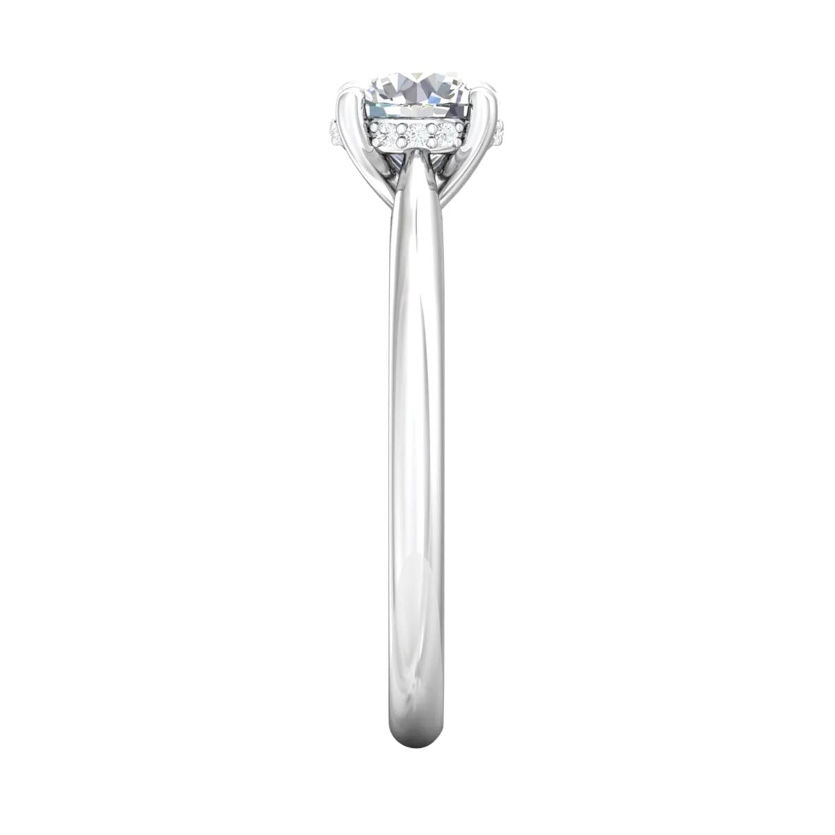 Martin Flyer Hidden Halo Diamond Engagement Ring Setting in 14kt White Gold (1/20ct tw)