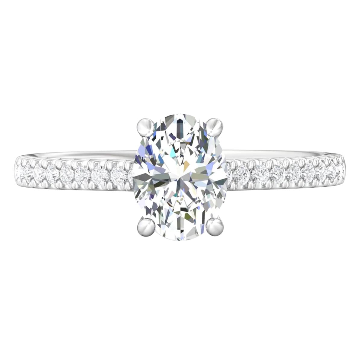 Martin Flyer Oval Diamond Engagement Ring Setting in 14kt White Gold (1/3ct tw)