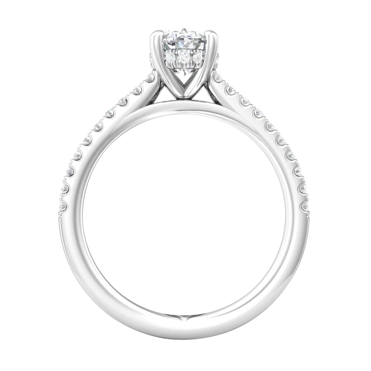 Martin Flyer Oval Diamond Engagement Ring Setting in 14kt White Gold (1/3ct tw)