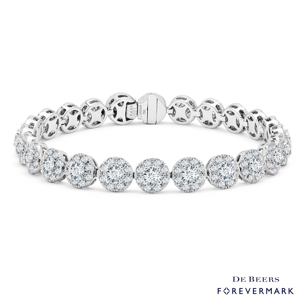 Forevermark Diamond Halo Bracelet in 18kt White Gold (8 1/3ct tw)