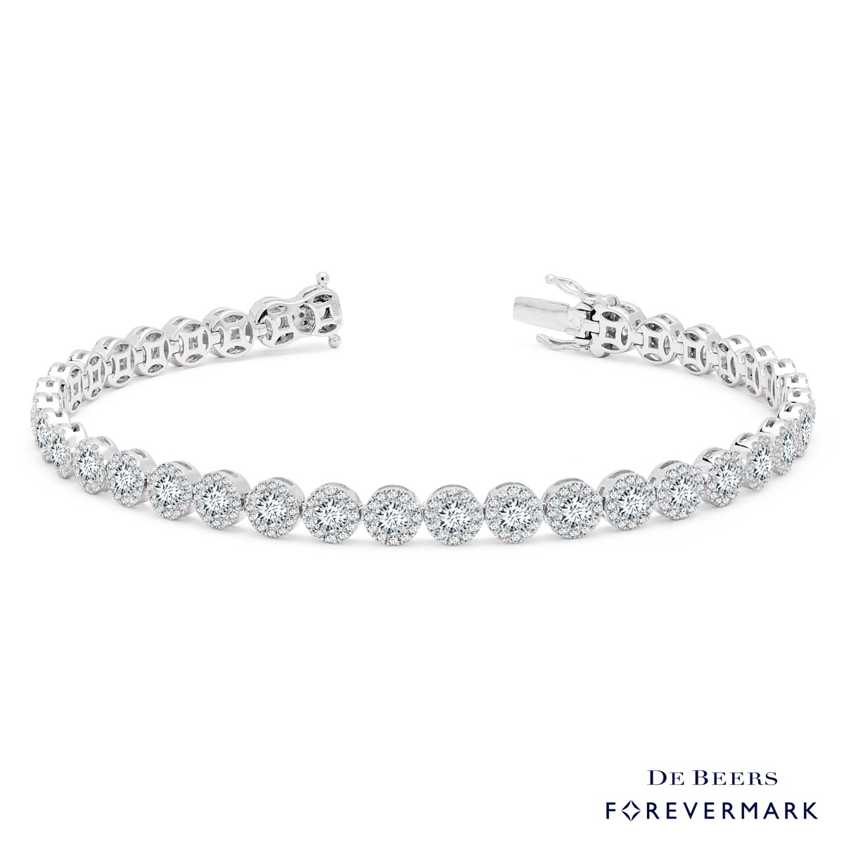 De Beers Forevermark Diamond Halo Bracelet in 18kt White Gold (4 1/7ct tw)