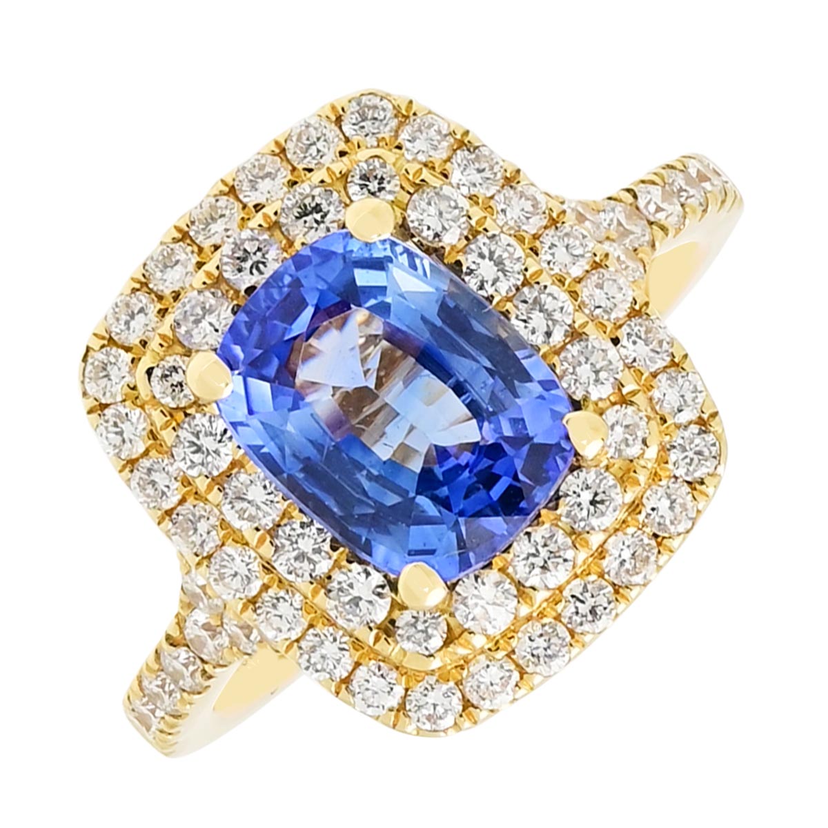 Sapphire Ring in 18kt Yellow Gold with Diamonds (3/4ct tw)