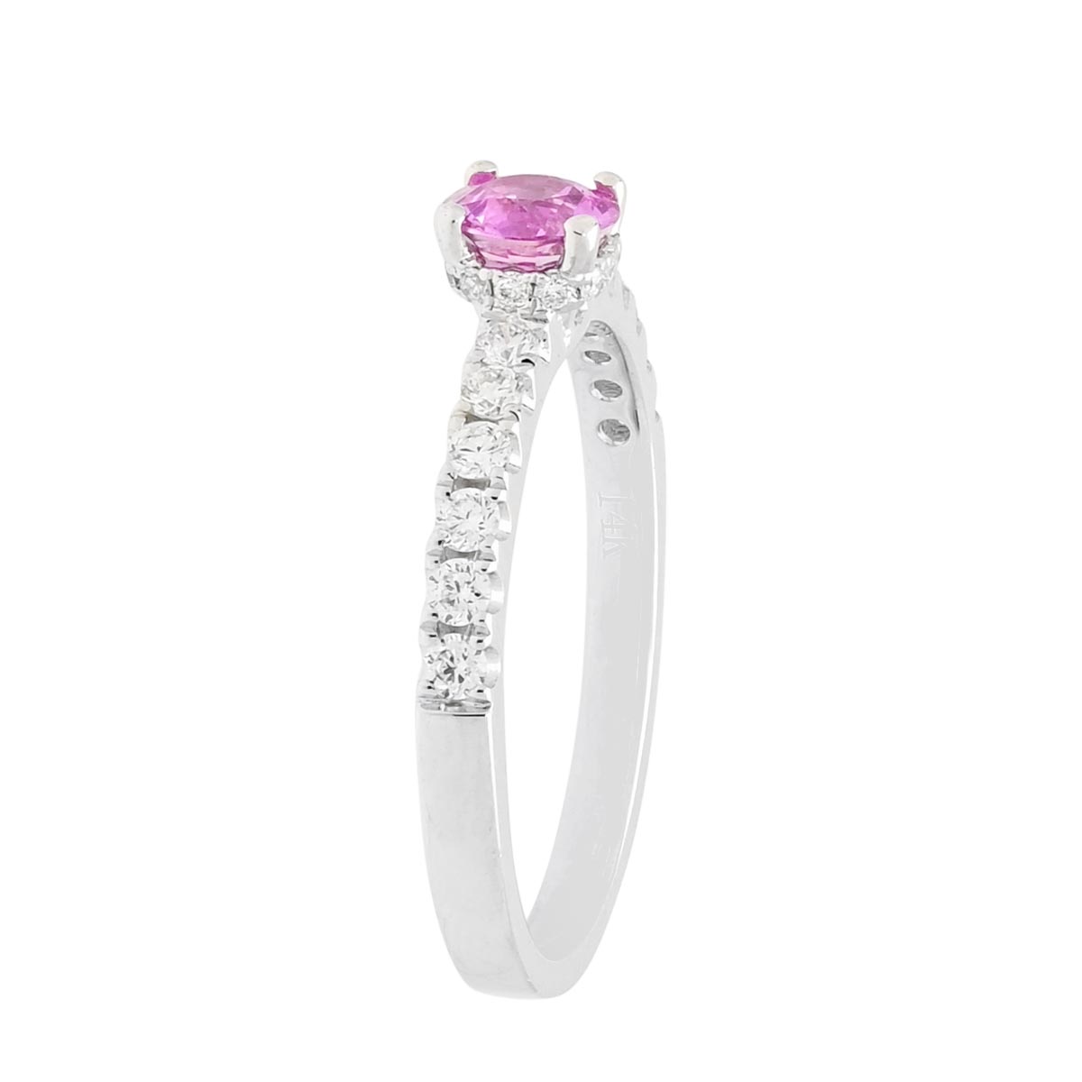 Pink Sapphire Ring in 14kt White Gold with Diamonds (1/3ct tw)