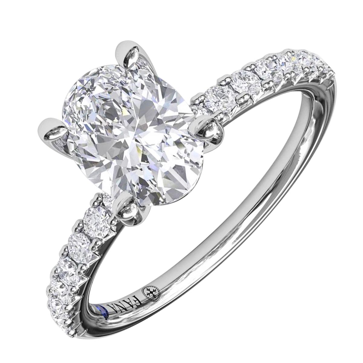 Fana Classic Oval Diamond Engagement Ring Setting in 14kt White Gold (1/3ct tw)