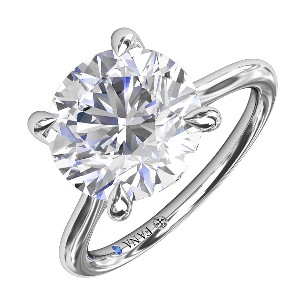 Fana Classic Solitaire Diamond Engagement Ring Setting in 14kt White Gold (.02ct tw)