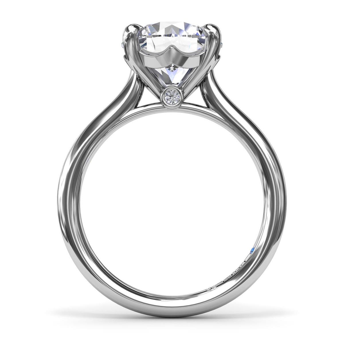 Fana Classic Solitaire Diamond Engagement Ring Setting in 14kt White Gold (.02ct tw)