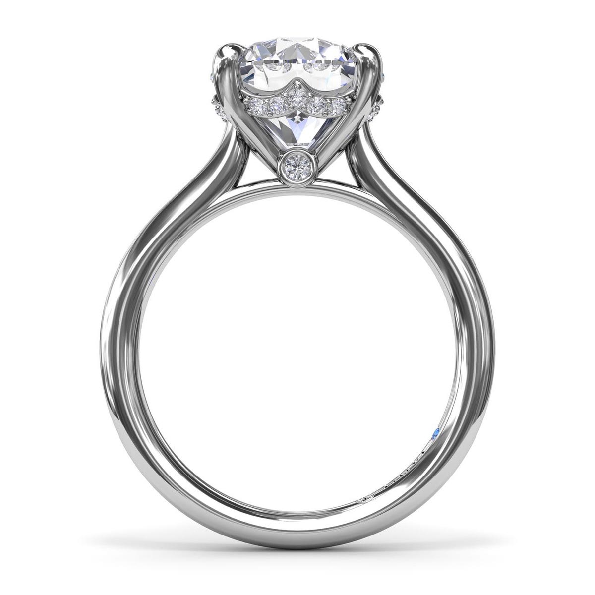 Fana Solitaire Diamond Hidden Halo Engagement Ring Setting in 14kt White Gold (1/10ct tw)