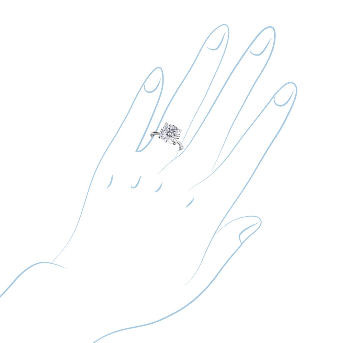 Fana Solitaire Diamond Hidden Halo Engagement Ring Setting in 14kt White Gold (1/10ct tw)