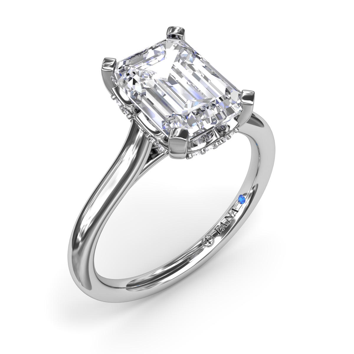 Fana Radiant Cut Solitaire Diamond Engagement Ring Setting in 14kt White Gold (1/10ct tw)