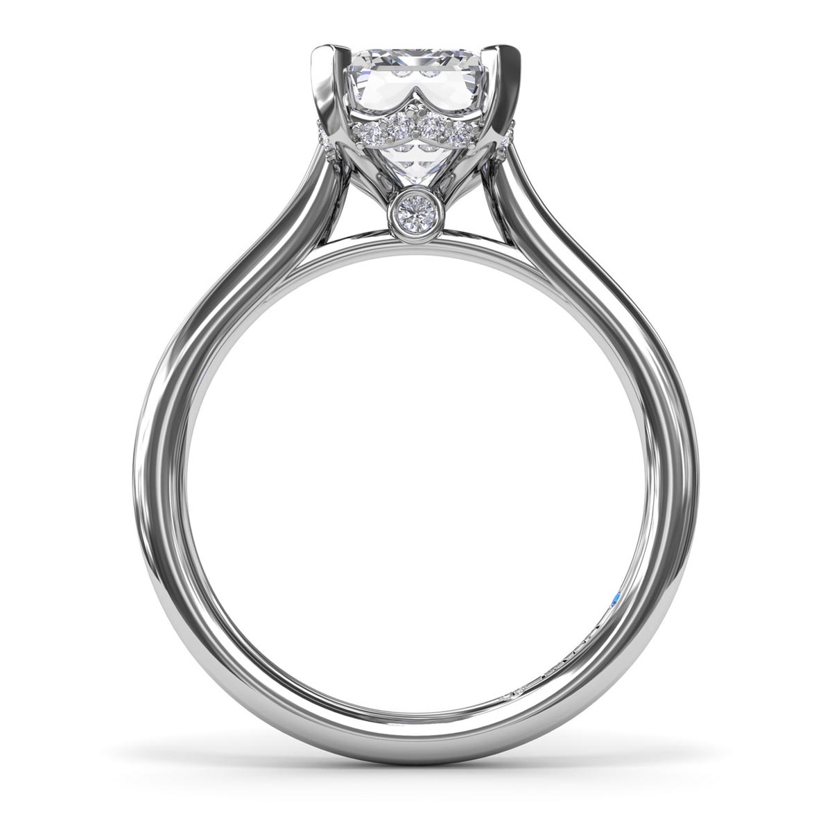 Fana Radiant Cut Solitaire Diamond Engagement Ring Setting in 14kt White Gold (1/10ct tw)