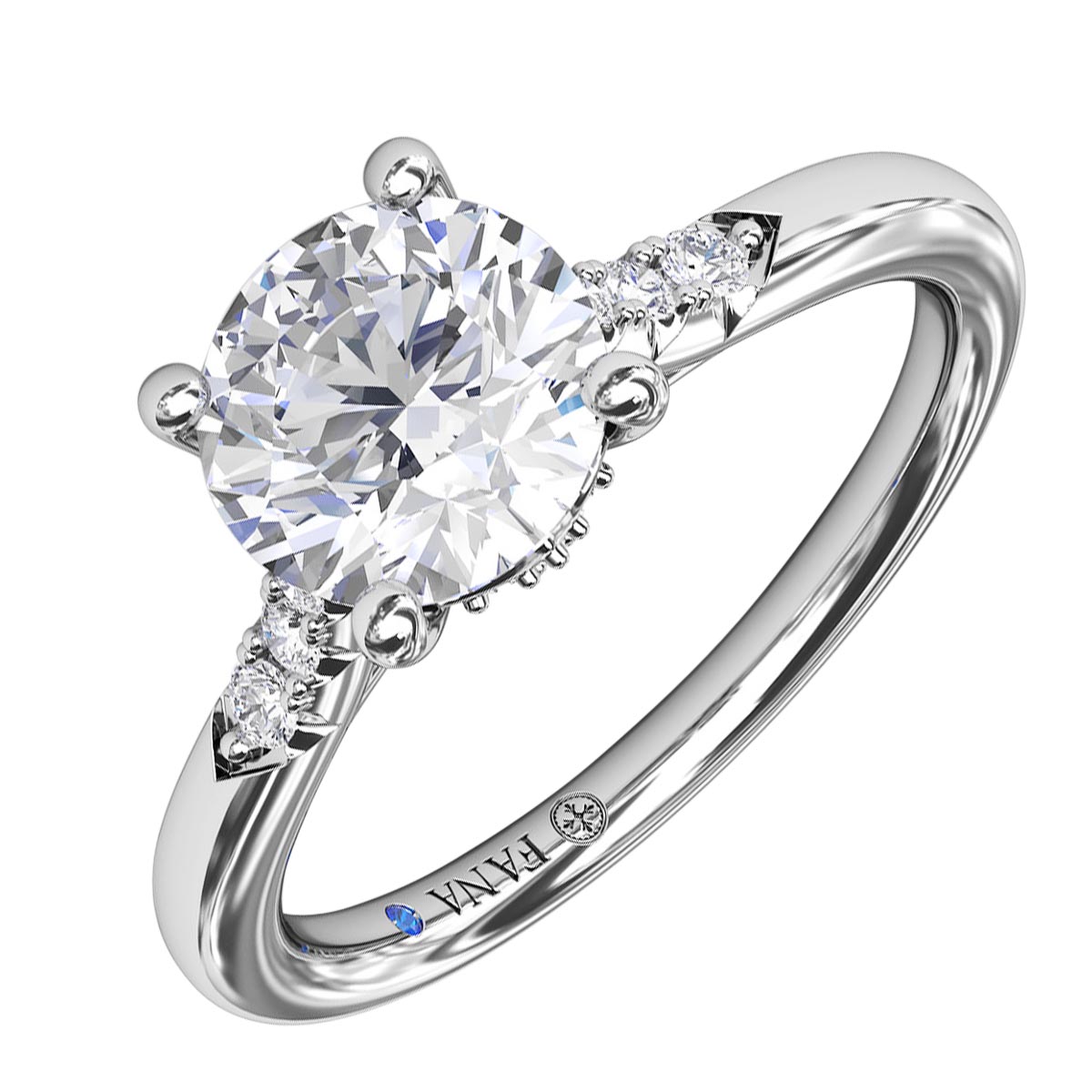 Fana Diamond Engagement Ring Setting in 14kt White Gold (1/7ct tw)