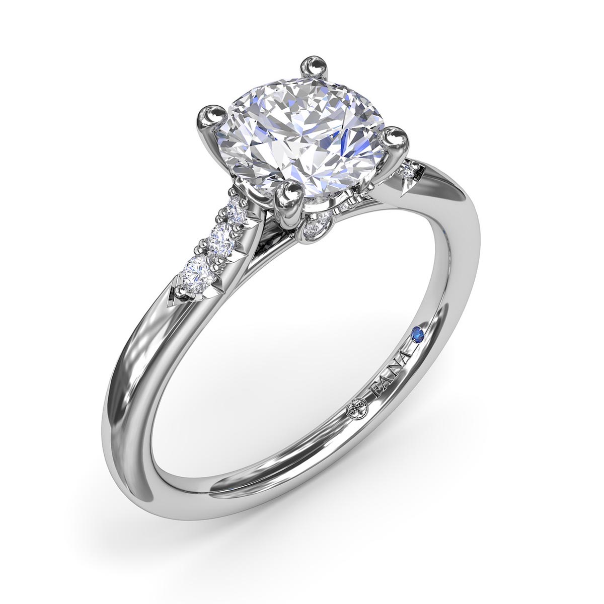 Fana Diamond Engagement Ring Setting in 14kt White Gold (1/7ct tw)