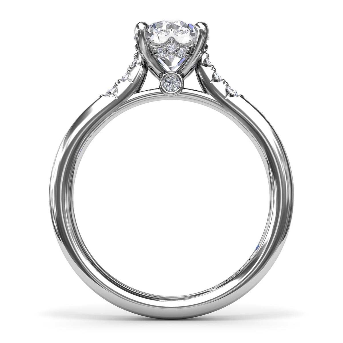 Fana Diamond Engagement Ring Setting in 14kt White Gold (1/7ct tw)