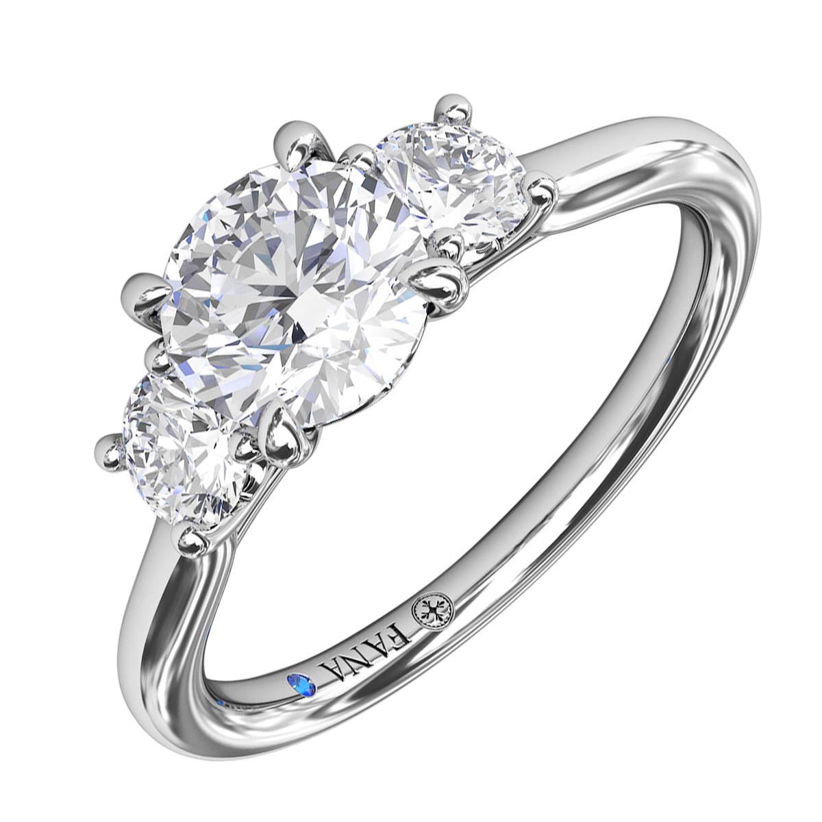 Fana Three Stone Diamond Engagement Ring Setting in 14kt White Gold (1/3ct tw)