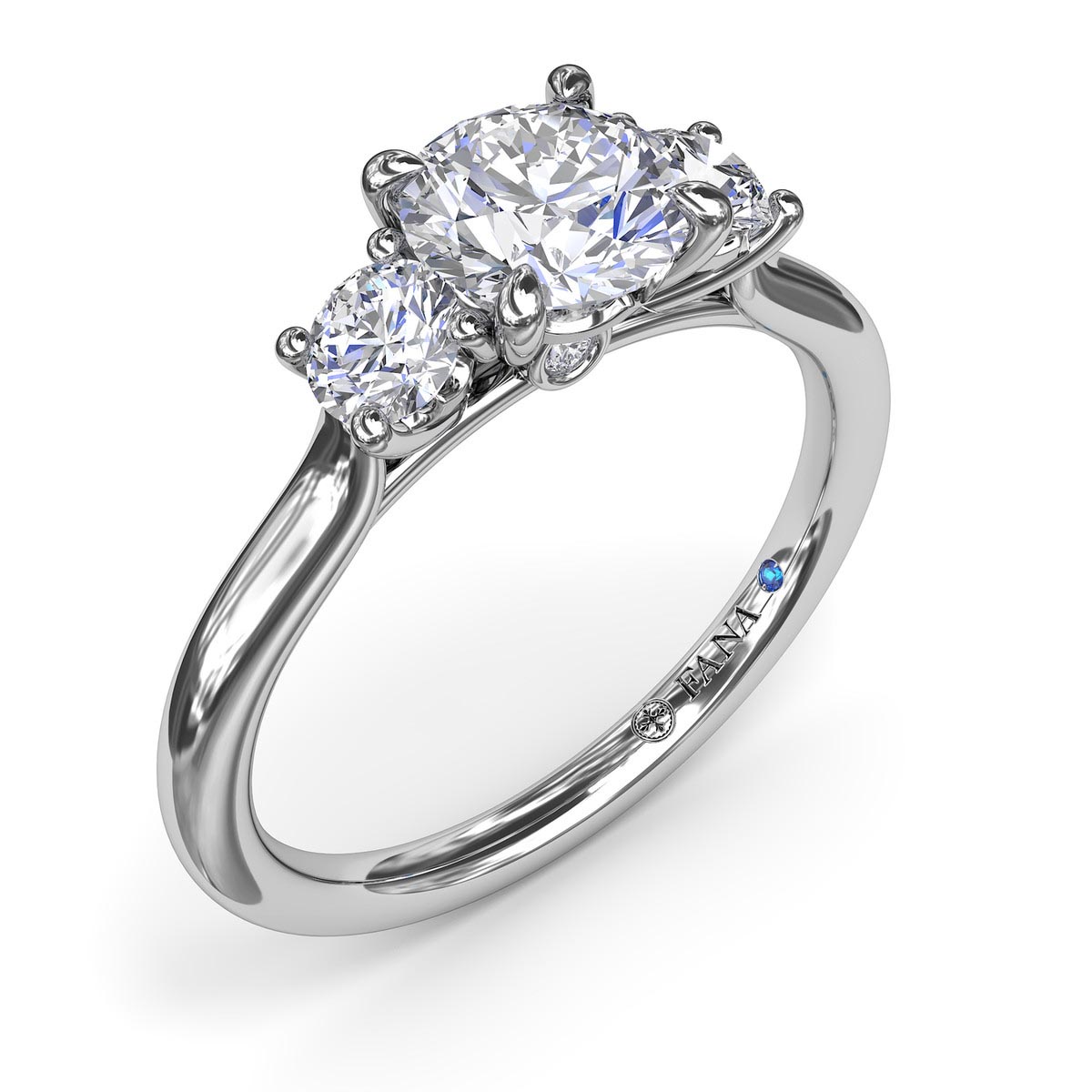 Fana Three Stone Diamond Engagement Ring Setting in 14kt White Gold (1/3ct tw)