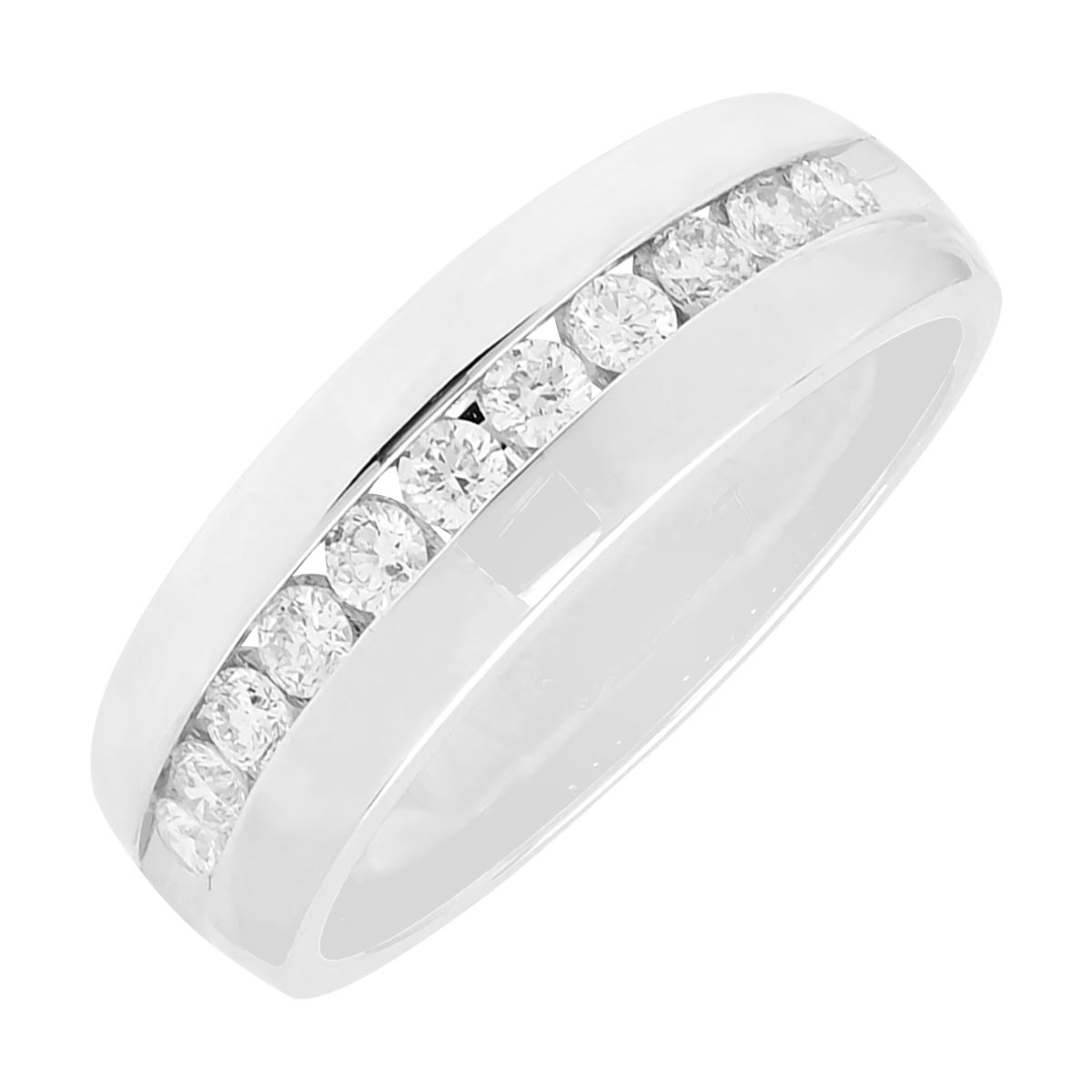 Mens Diamond Channel Band in 14kt White Gold (1/2ct tw)