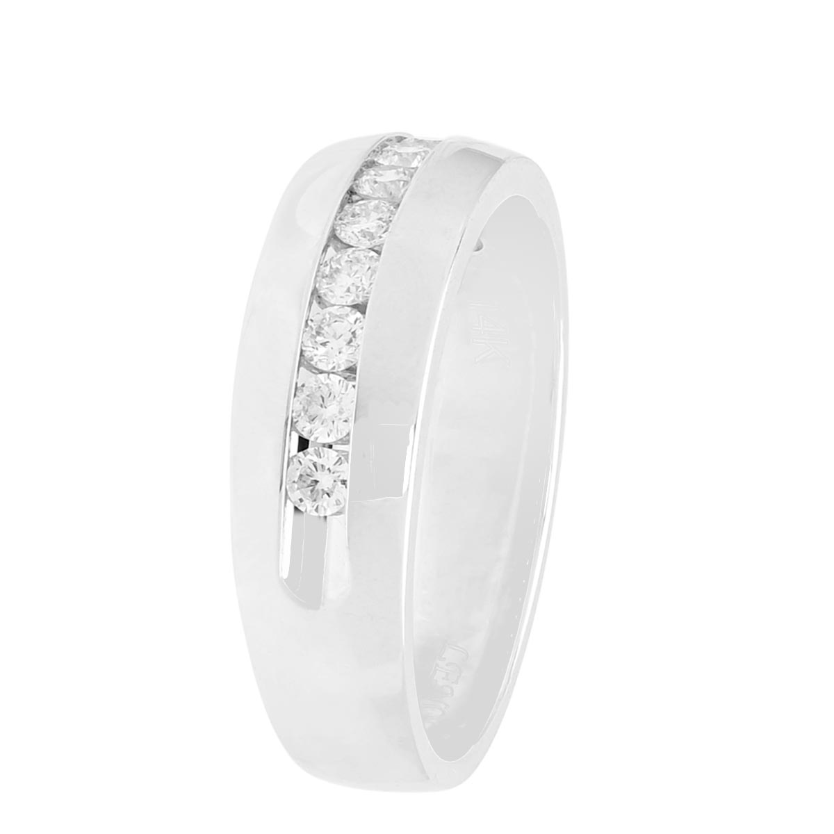 Mens Diamond Channel Band in 14kt White Gold (1/2ct tw)