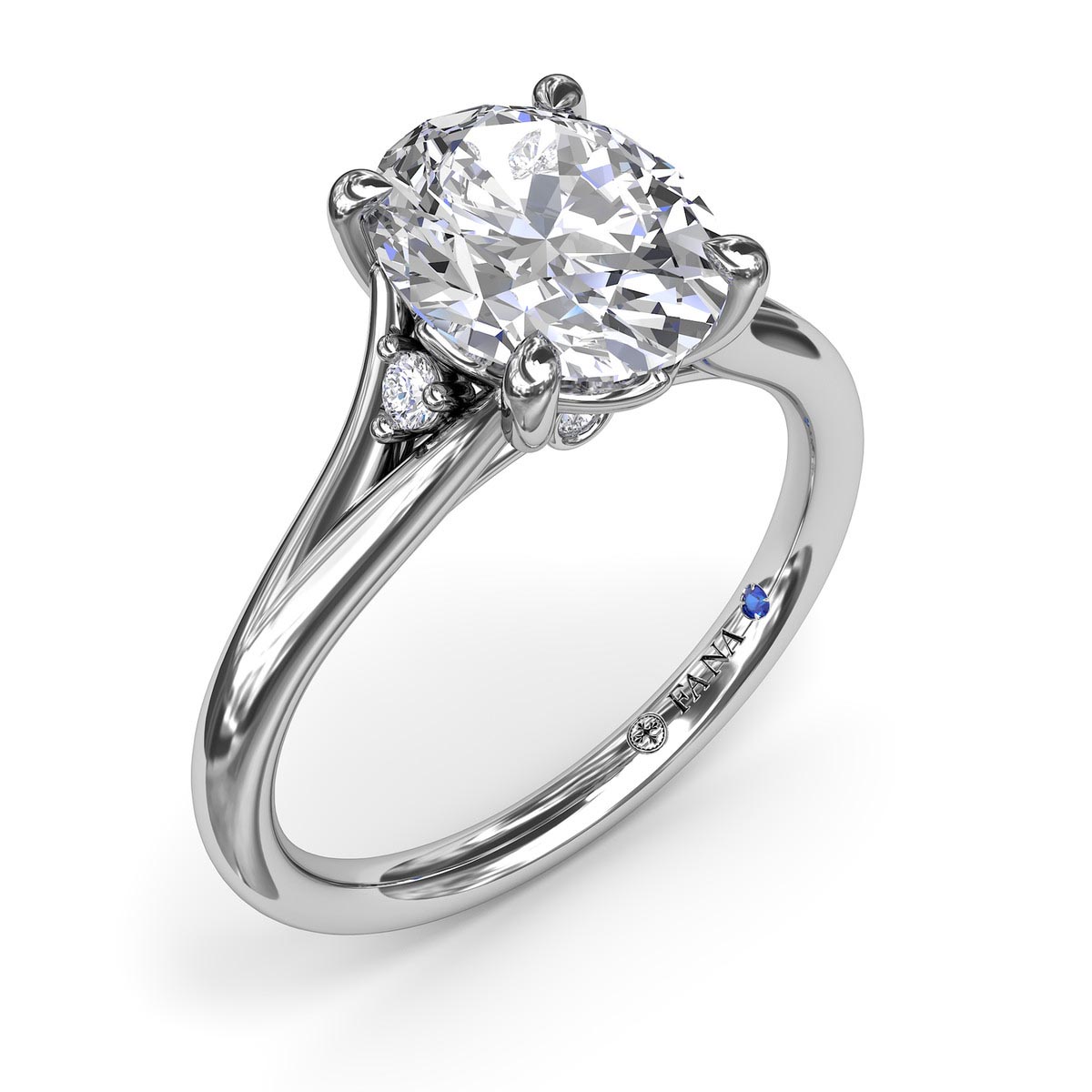 Fana Solitaire Diamond Engagement Ring Setting in 14kt White Gold (1/20ct tw)