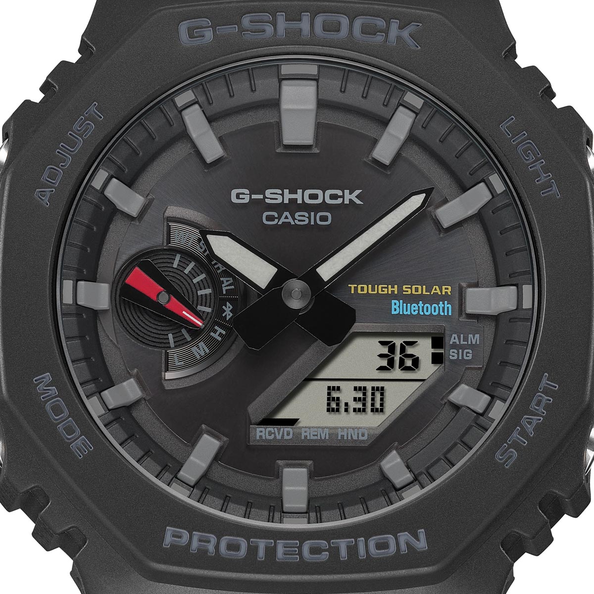 G Shock Mens Watch with Black Dial and Black Resin Strap (solar movement)