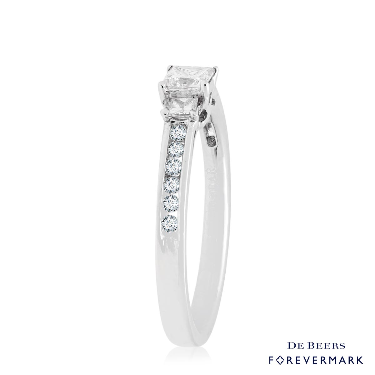 De Beers Forevermark Three Stone Diamond Ring in 18kt White Gold (1/2ct tw)