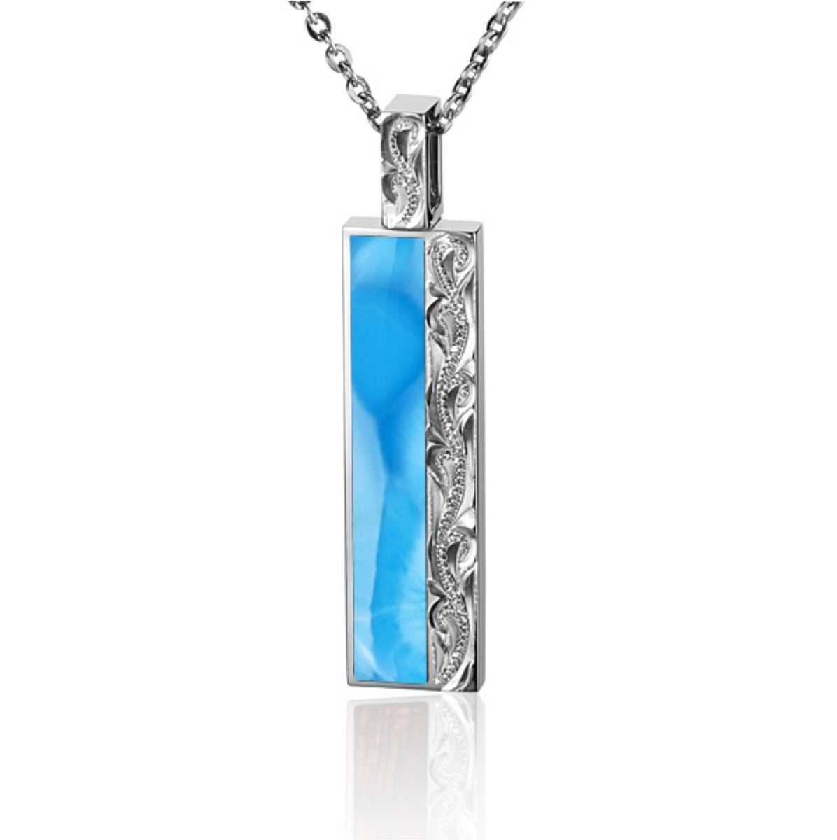 Alamea Larimar Hawaii Necklace in Sterling Silver