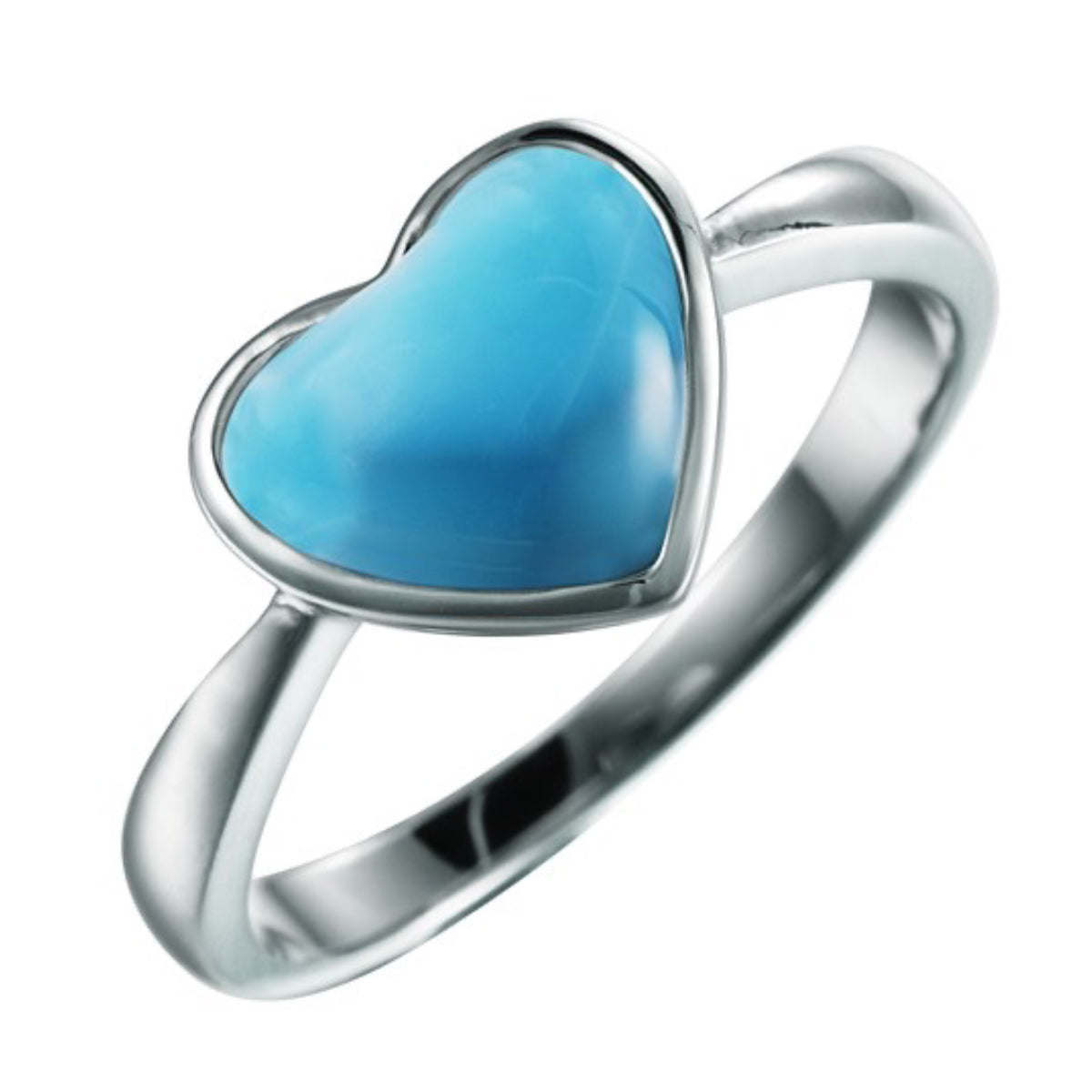 Alamea Larimar Heart Ring in Sterling Silver (size 7)
