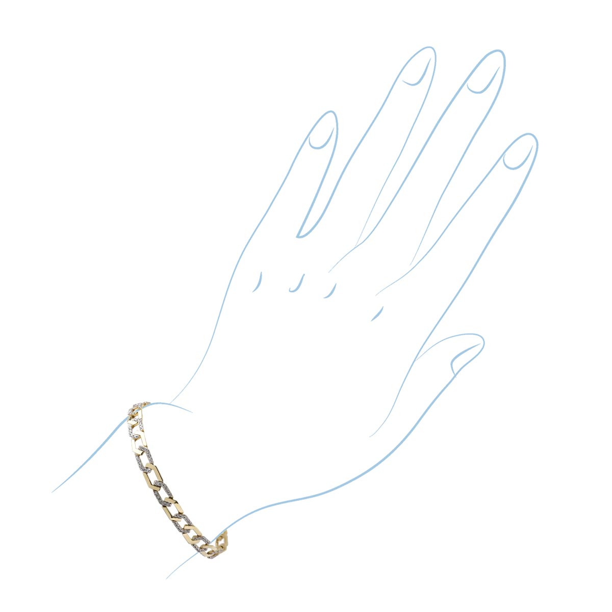 Diamond Link Bracelet in 10kt Yellow Gold (1ct tw)