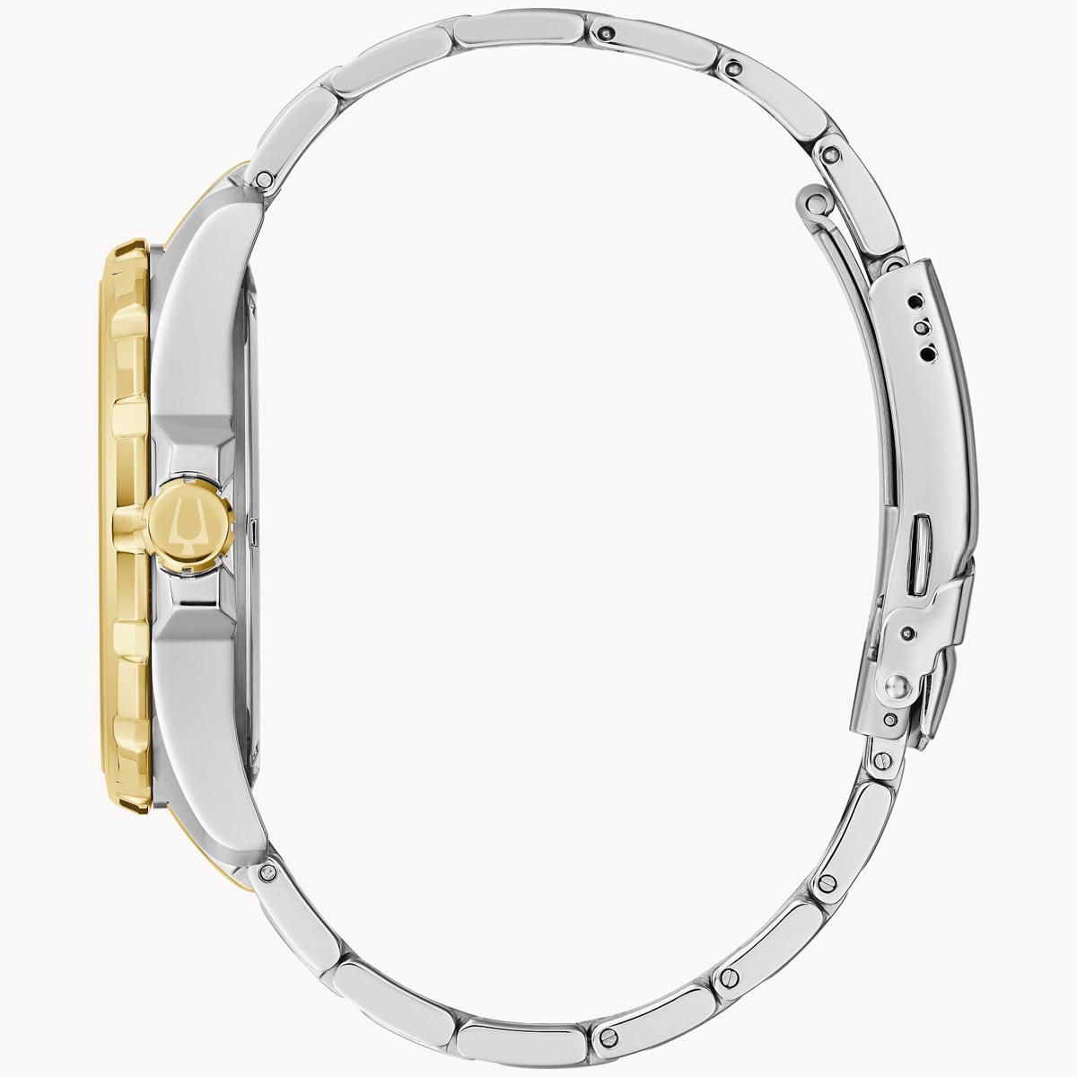Bulova Marine Star Mens Watch with Blue Dial and Stainless Steel and Yellow Gold Toned Bracelet (quartz movement)