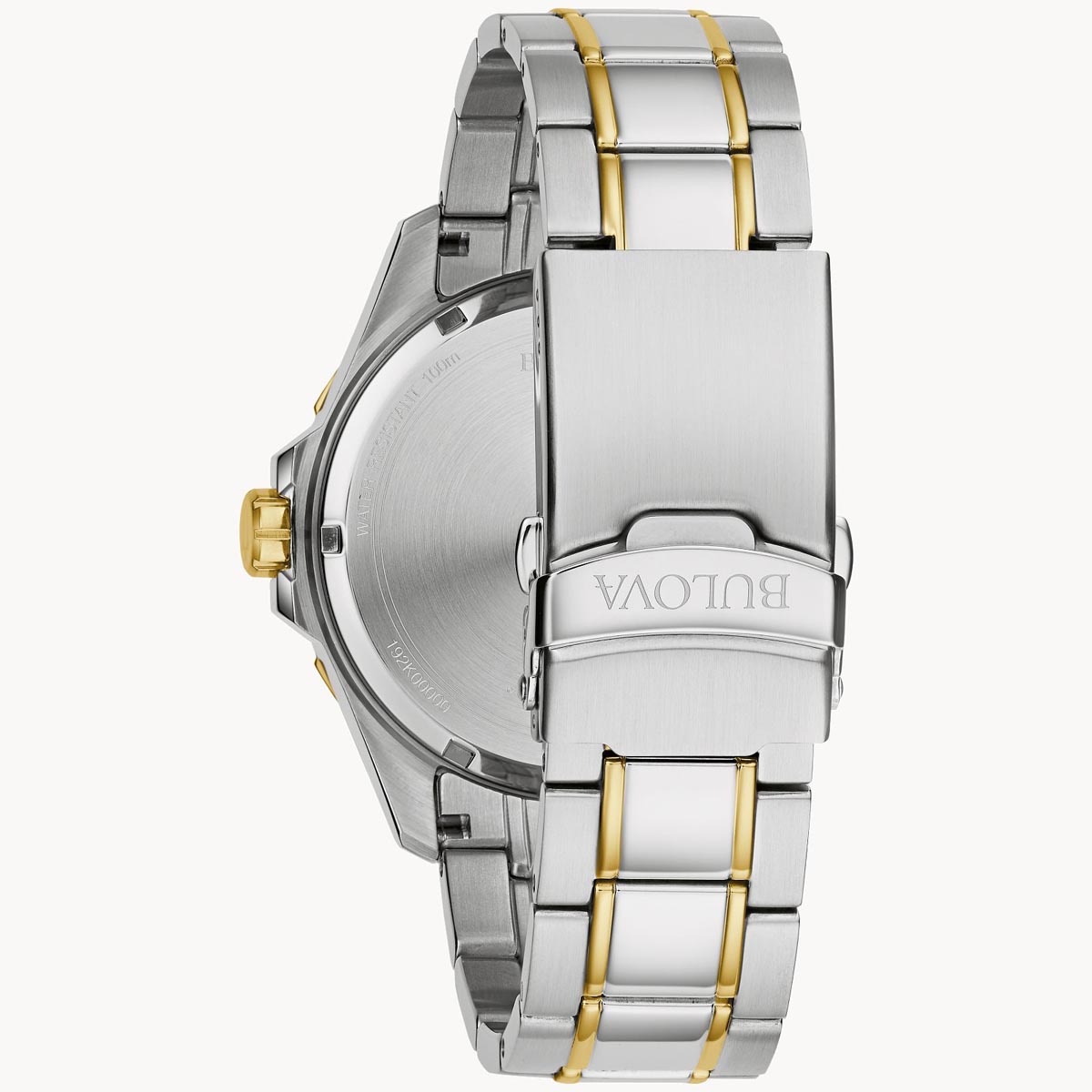 Bulova Marine Star Mens Watch with Blue Dial and Stainless Steel and Yellow Gold Toned Bracelet (quartz movement)