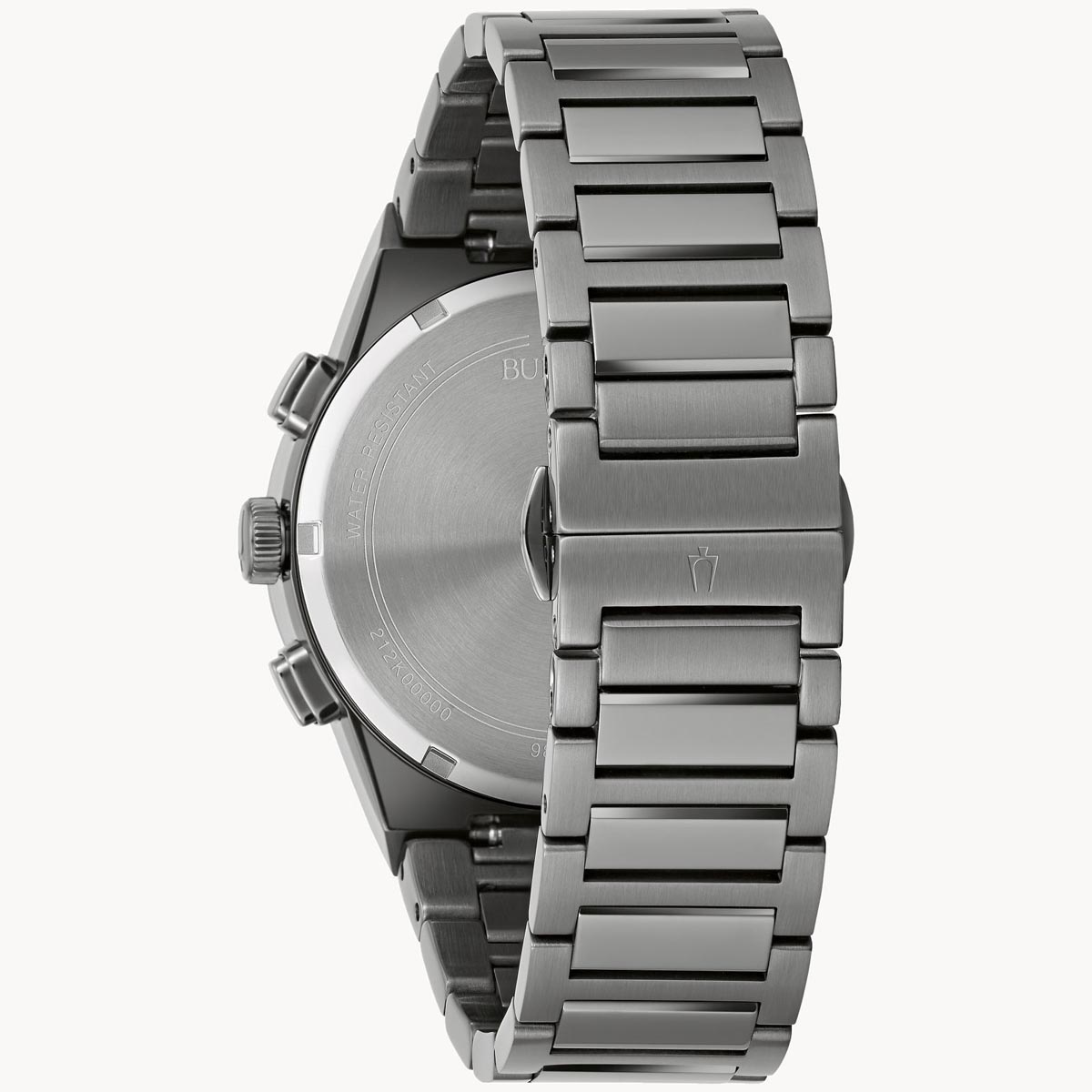 Bulova Millennia Chronograph Mens Watch with Blue Dial and Gray Ion Plated Bracelet (quartz movement)