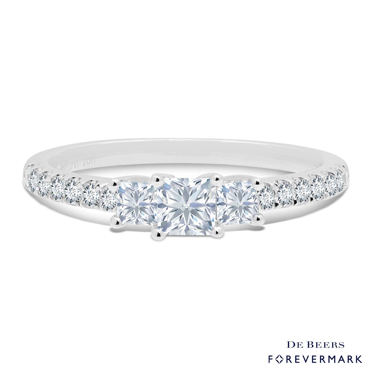 De Beers Forevermark Three Stone Diamond Ring in 18kt White Gold (5/8ct tw)