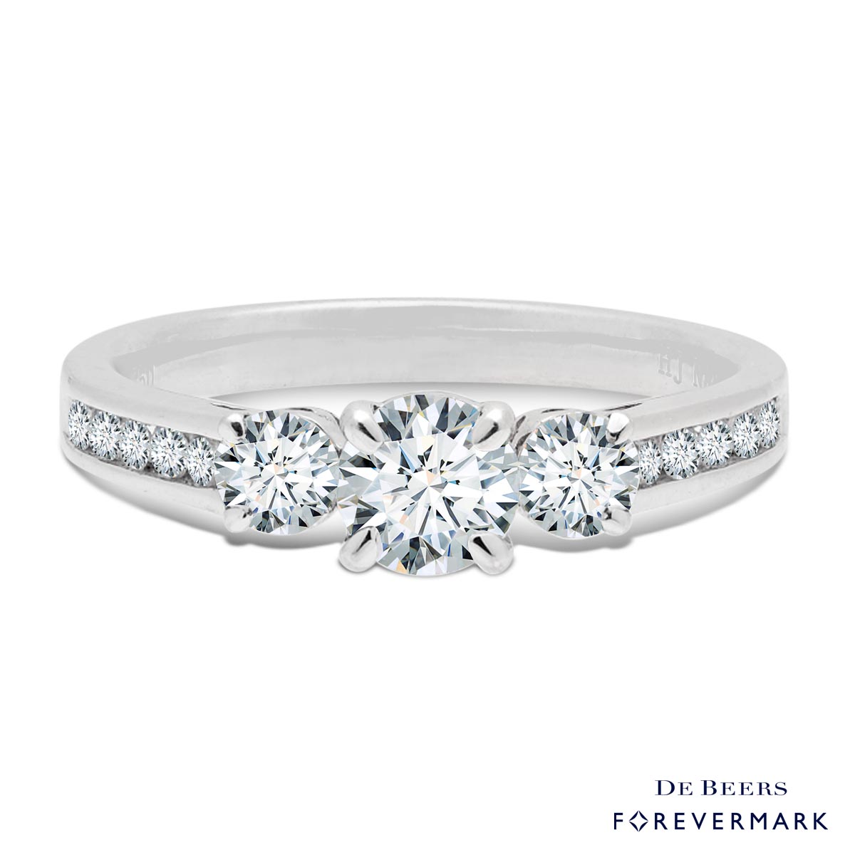 Forevermark Three Stone Diamond Engagement Ring in 18kt White Gold (7/8ct tw)