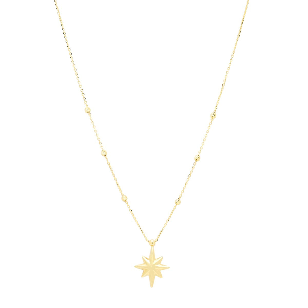 North Star Necklace in 14kt Yellow Gold