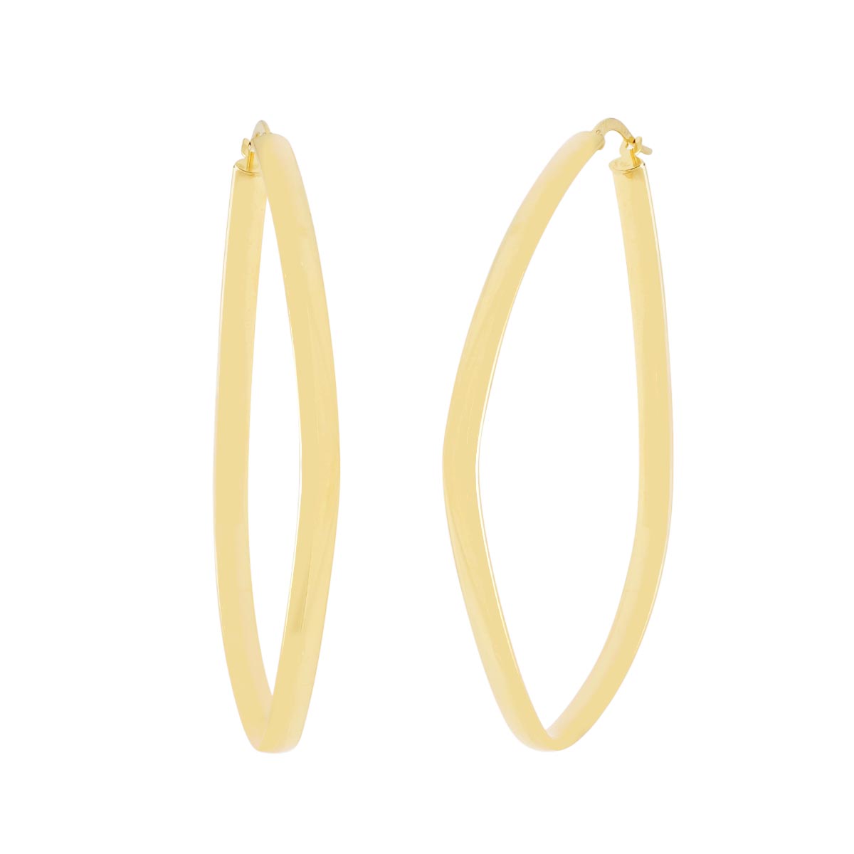 Geometric Hoop Earrings in 14kt Yellow Gold
