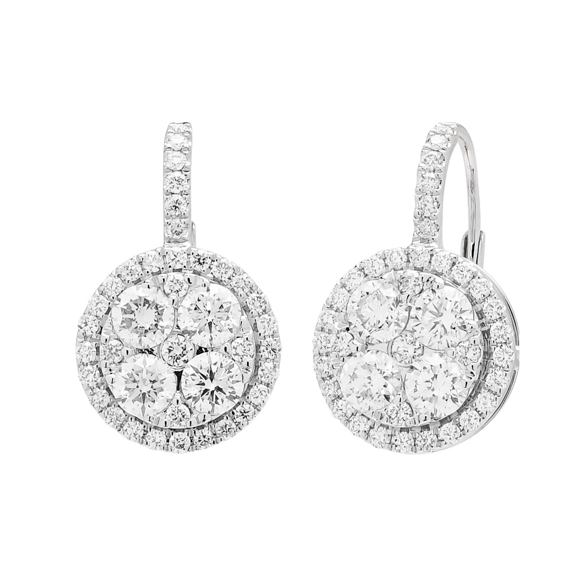 Diamond Leverback Fashion Earrings in 14kt White Gold (1 1/2ct tw)