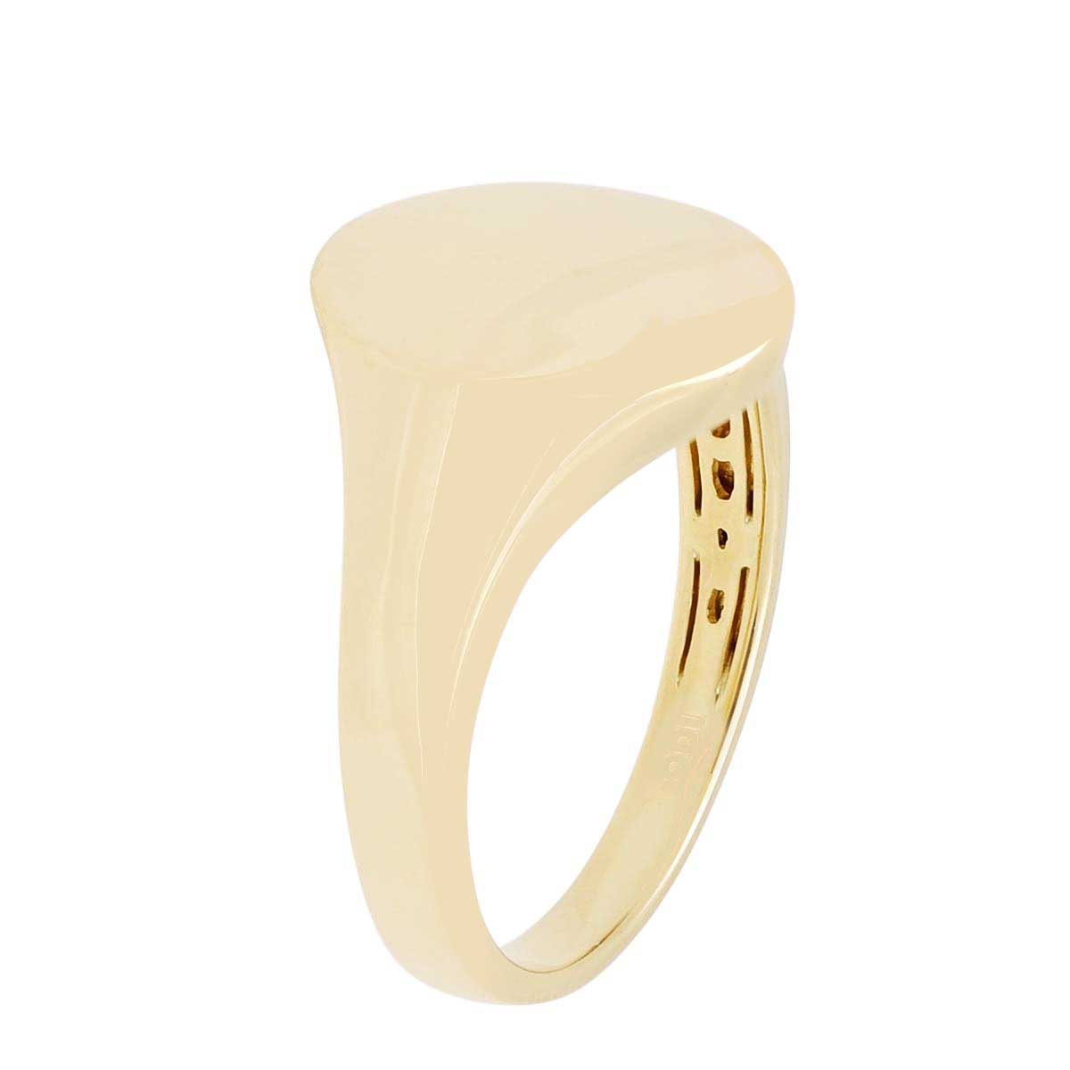 Mens Oval Signet Ring in 14kt Yellow Gold