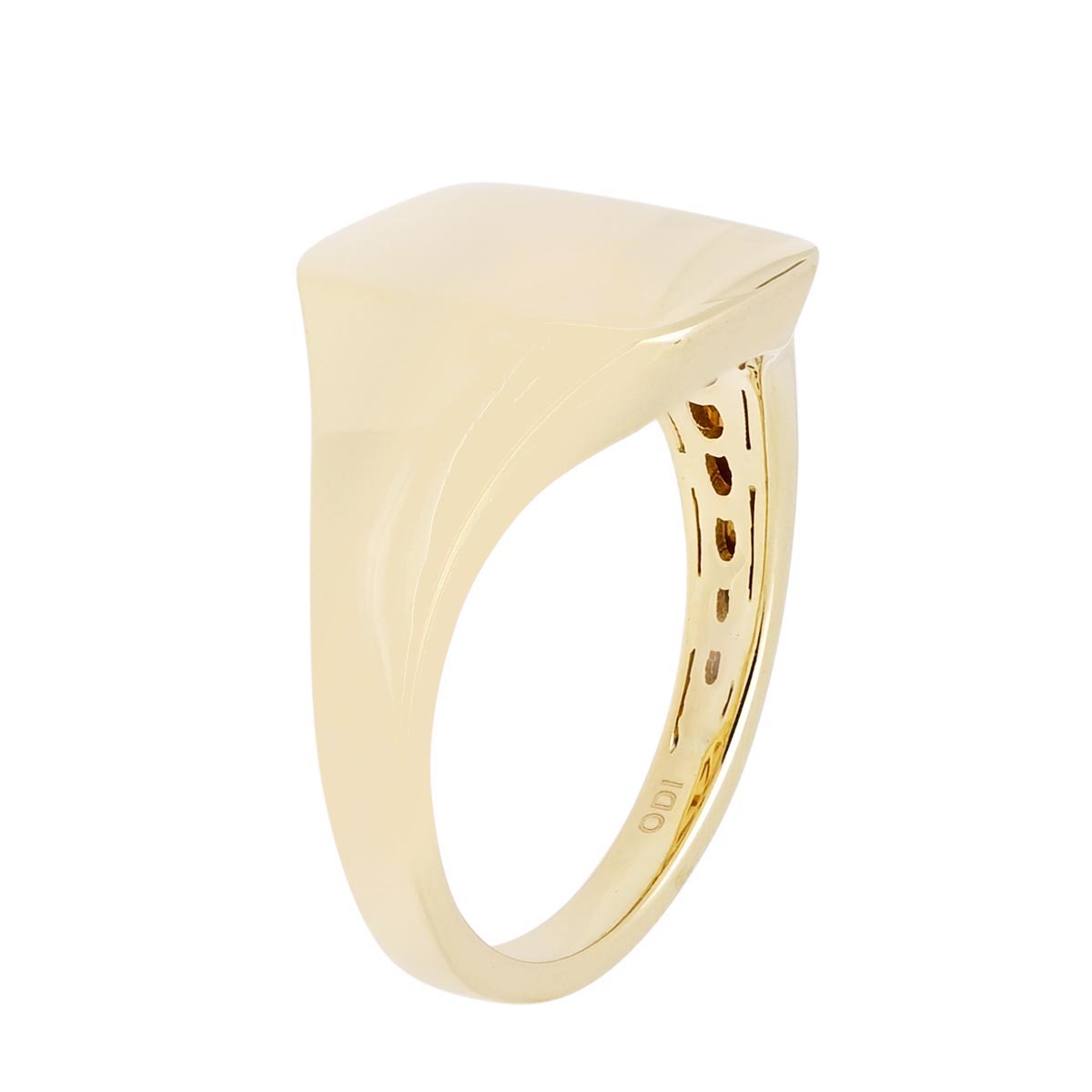 Mens Rectangle Signet Ring in 14kt Yellow Gold