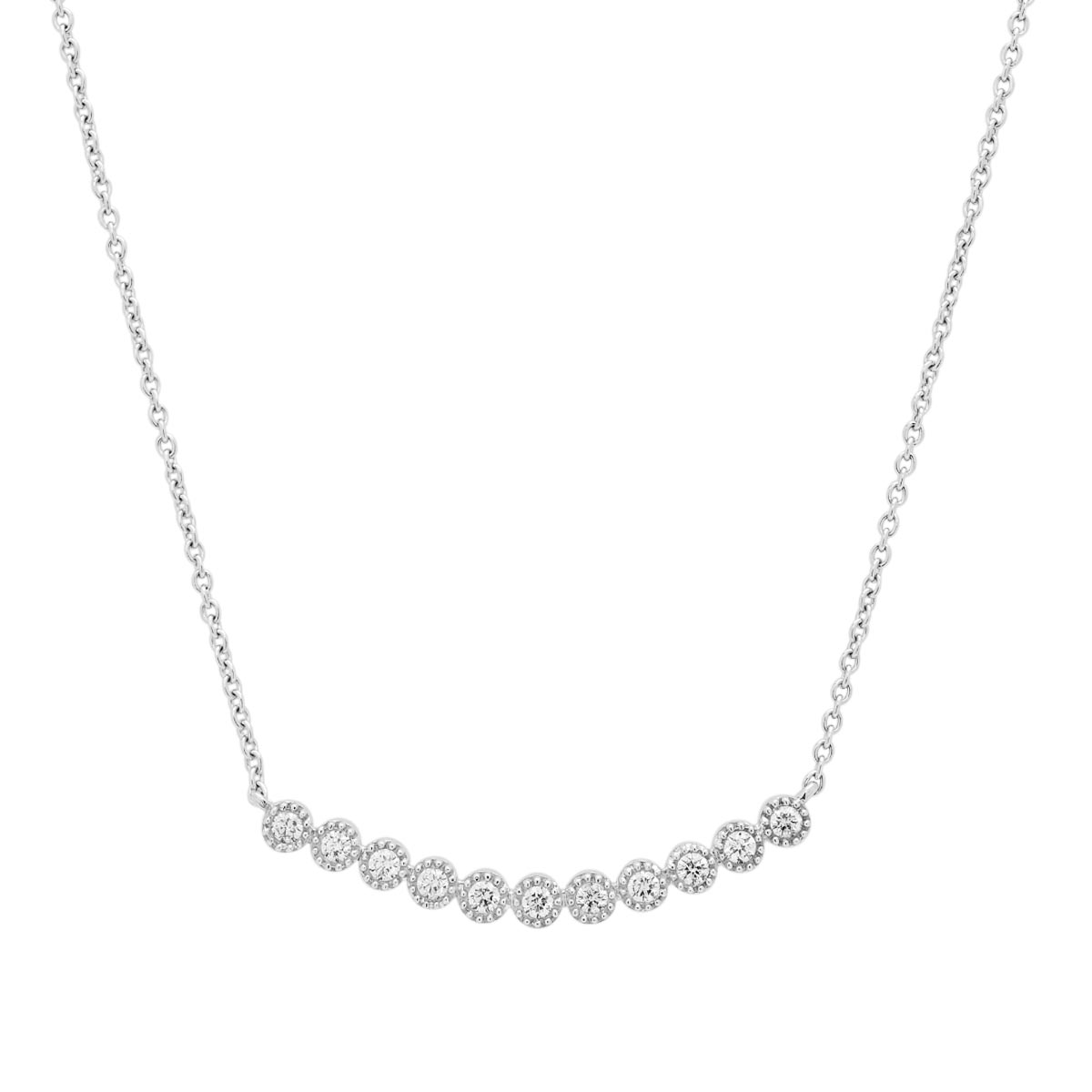 Diamond Necklace in 14kt White Gold (1/4ct tw)