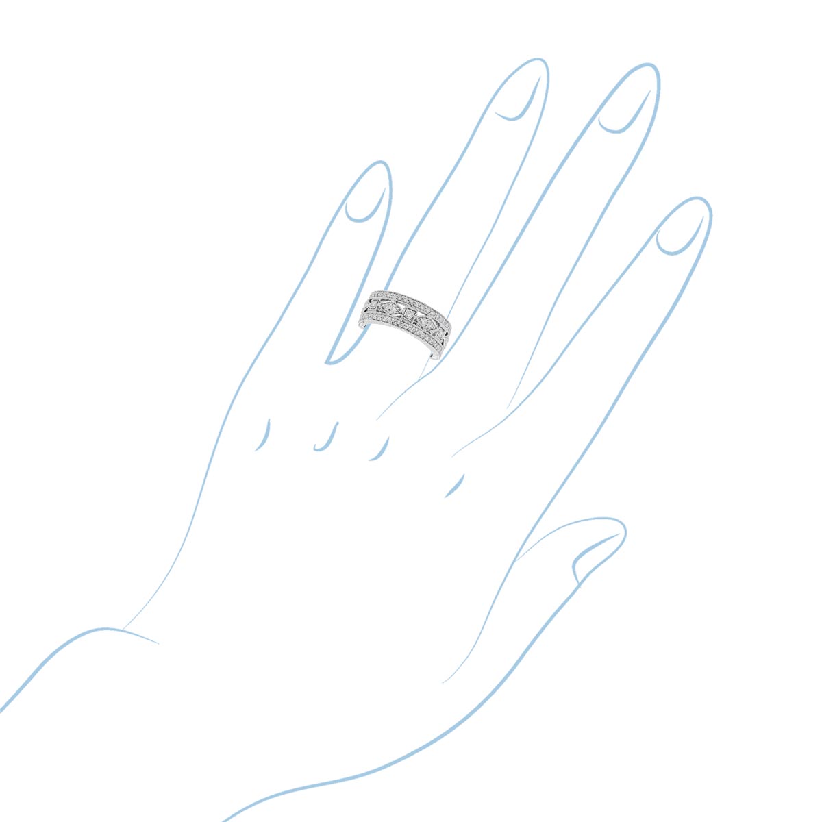 Diamond Fashion Ring in 14kt White Gold (3/4ct tw)