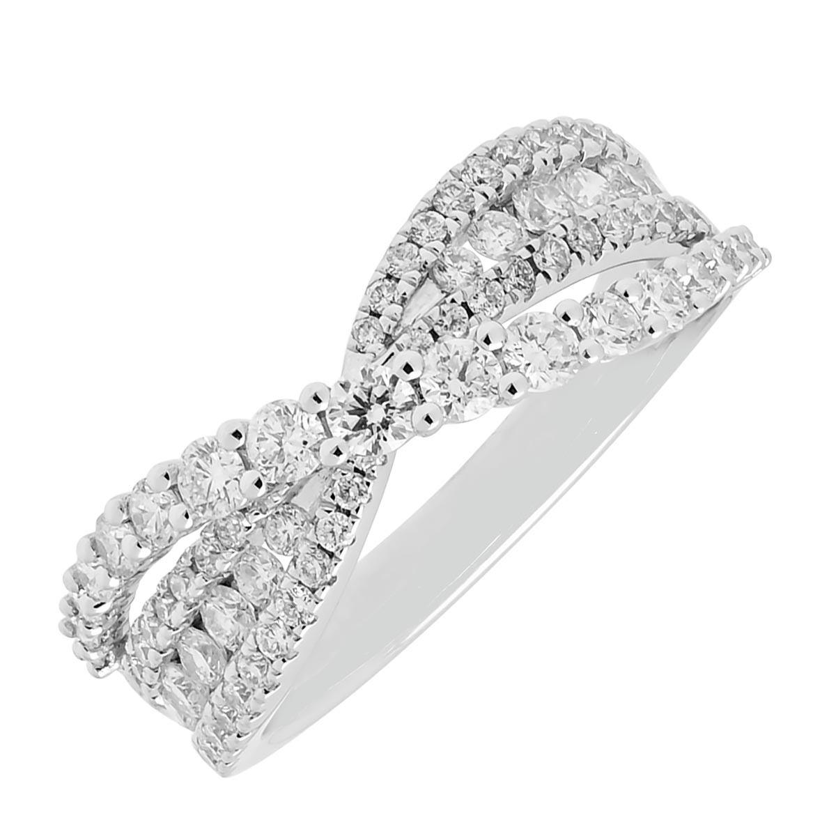 Diamond Bypass Fashion Ring in 14kt White Gold (1ct tw)