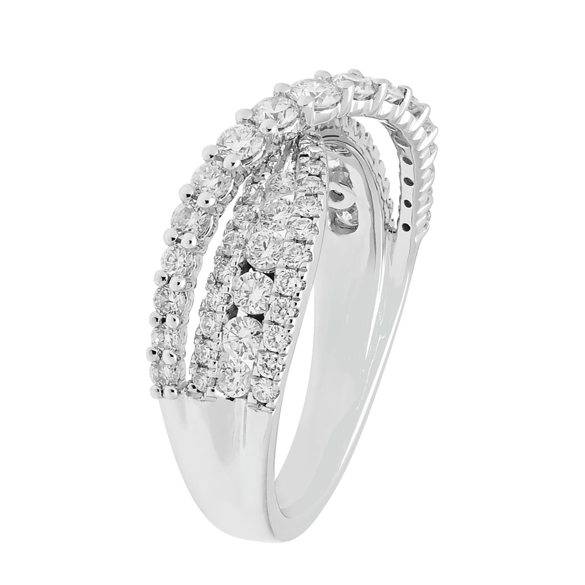 Diamond Bypass Fashion Ring in 14kt White Gold (1ct tw)