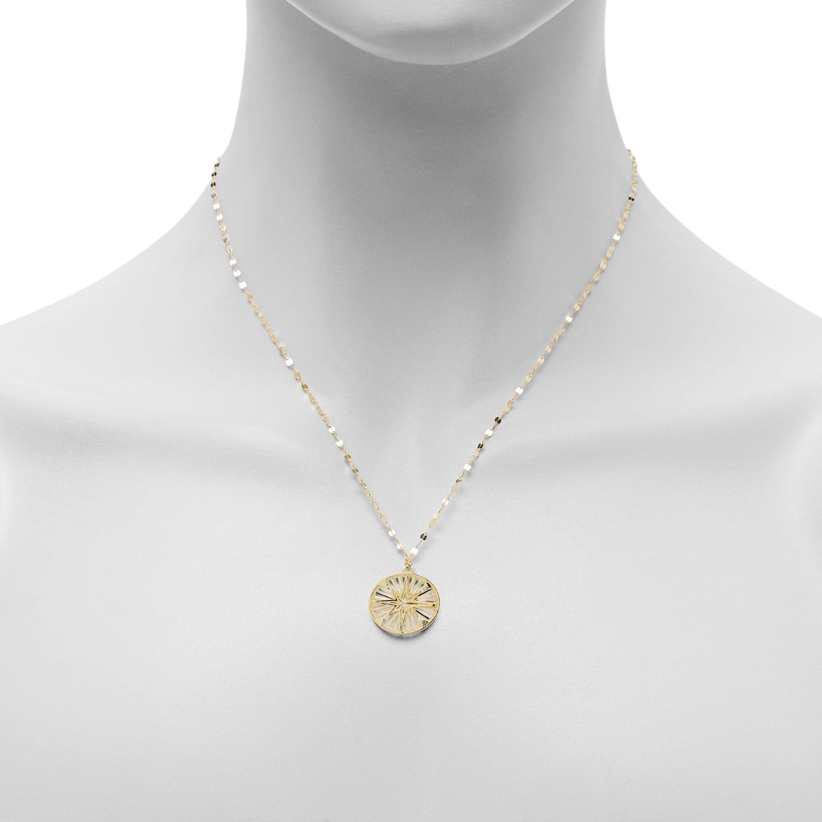 Compass Star Necklace in 14kt Yellow Gold