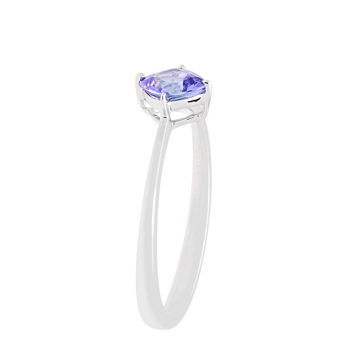 Cushion Cut Tanzanite Ring in 14kt White Gold