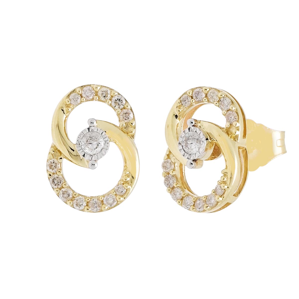 Diamond Circle Earrings in 10kt Yellow Gold (1/4ct tw)