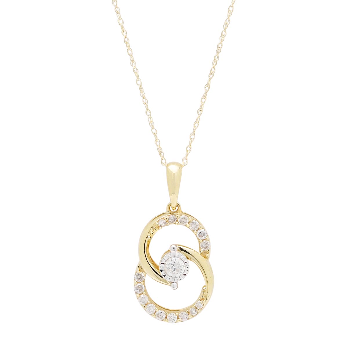 Diamond Circle Necklace in 10kt Yellow Gold (1/4ct tw)