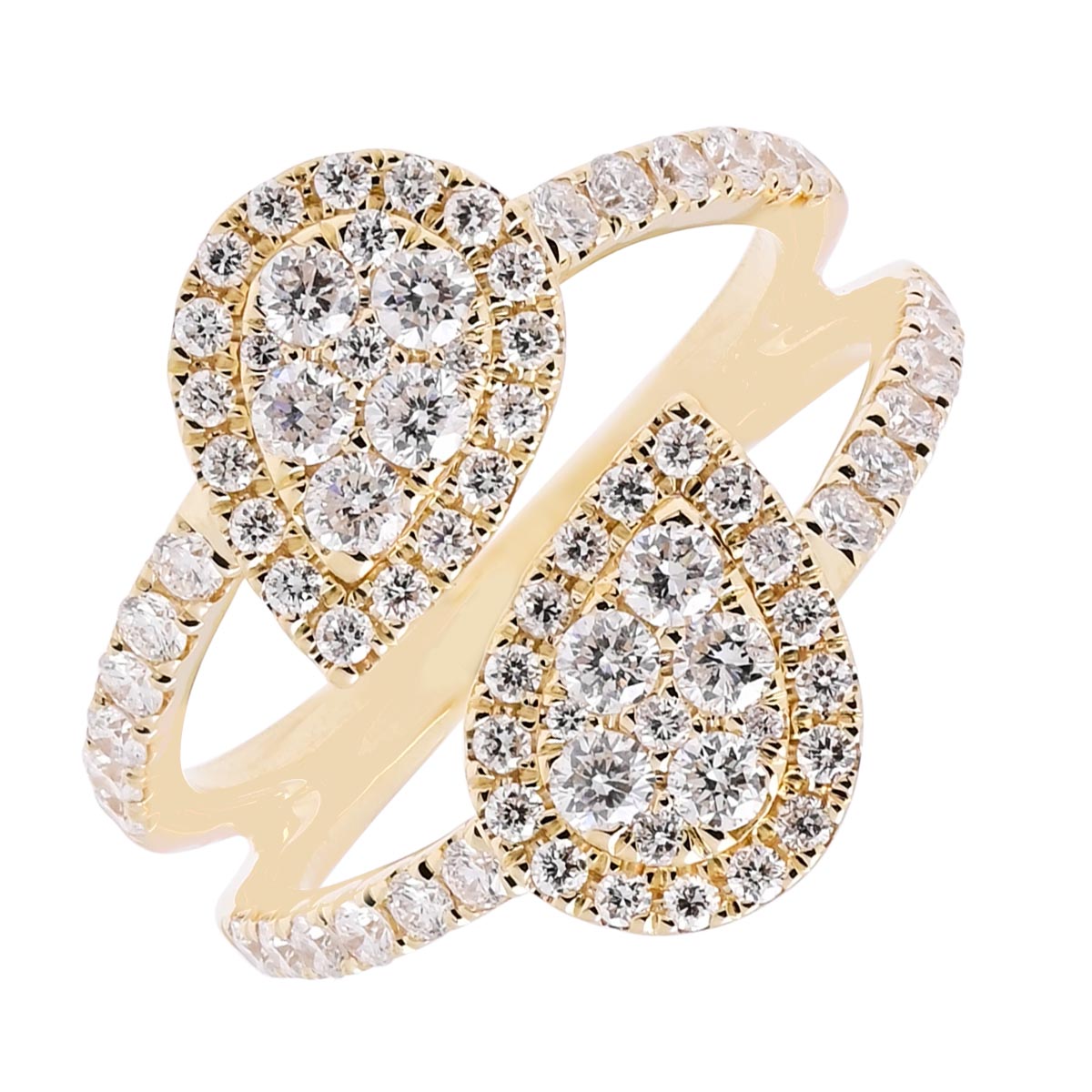 Diamond Pear Shape Fashion Ring in 14kt Yellow Gold (1ct tw)